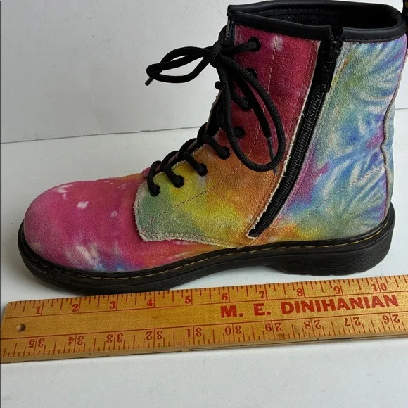 Dr. Martens 1460Y Multi Tie Dye Leather Combat Boots Youth M6 Women’s 7 EU 38 - Picture 13 of 16